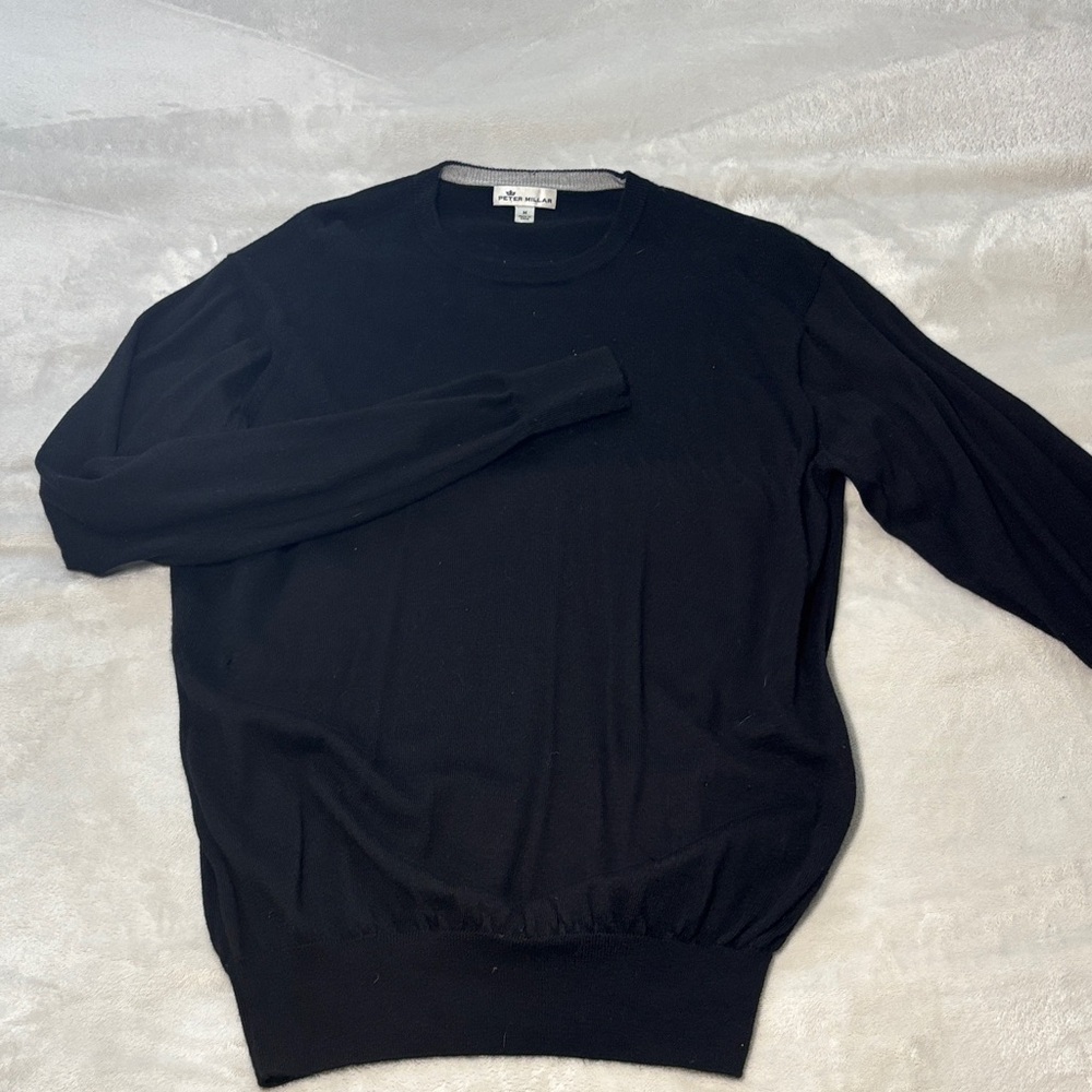 Peter Millar Men's Black Crewneck Sweater